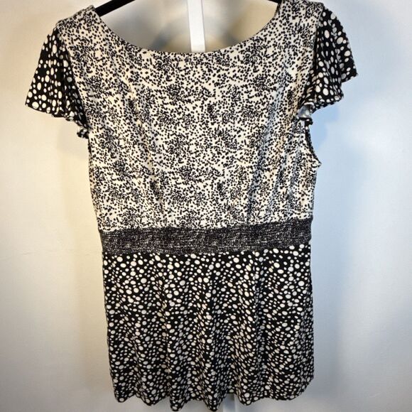 Y2K Babydoll Top Women's Size M Anthropologie Baraschi Black Cream Polka Dots - Picture 6 of 7